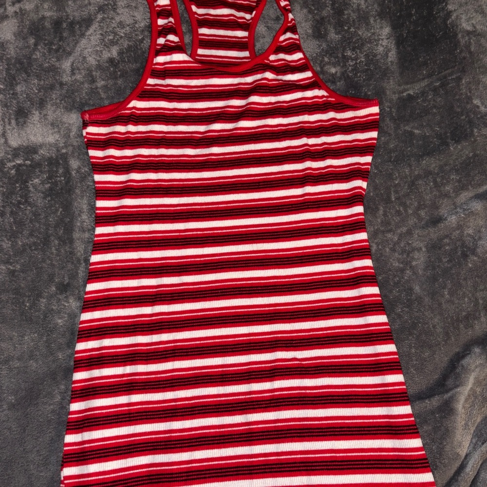 Heart Hips Red and White Striped Midi Dress